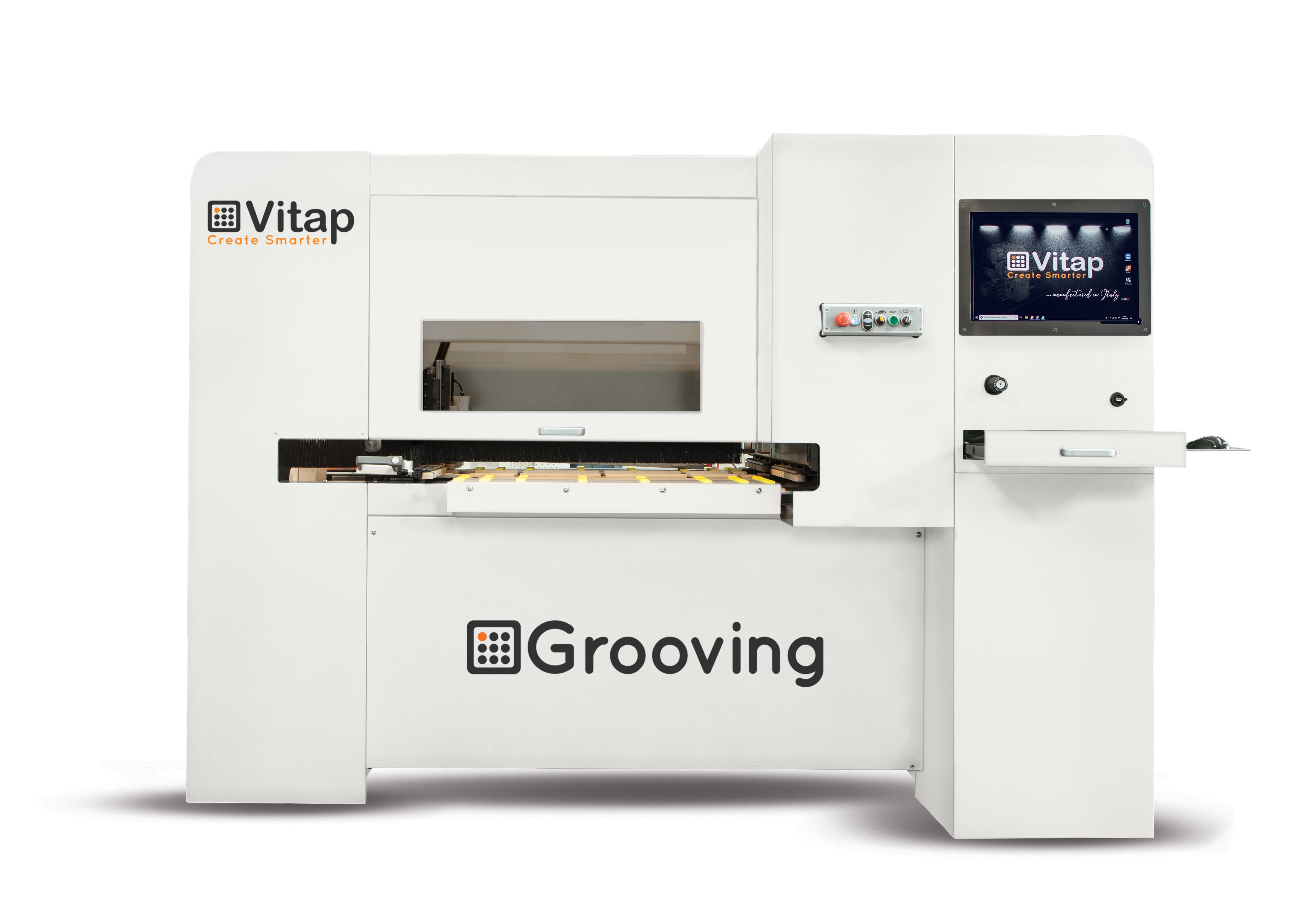 Durchlaufnutmaschine für Akustikplatten / VITAP / GROOVING