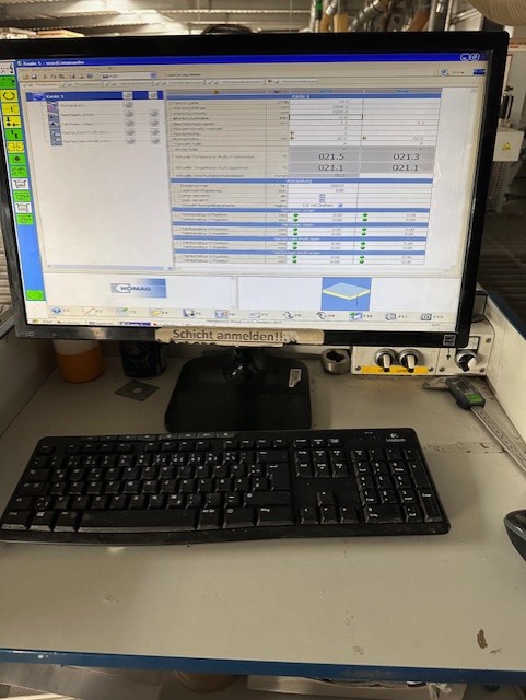 Doppelseitige Kantenanleimmaschine mit Abstapelung / HOMAG / Optimat KFL 526/9/A3/25