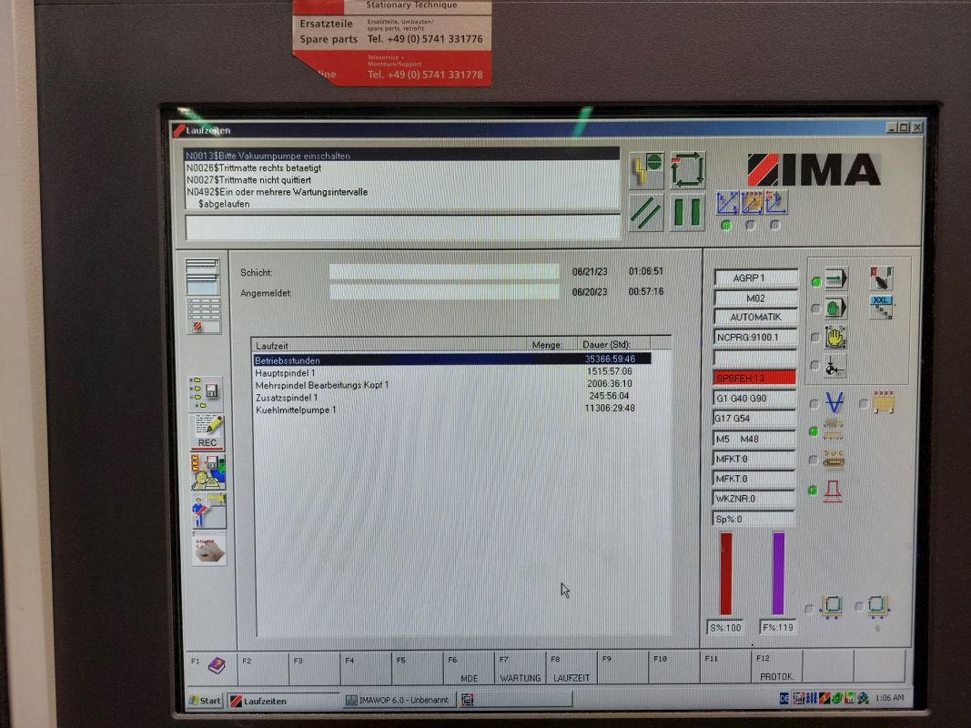CNC Bearbeitungszentrum / IMA / BIMA CUT 120/300