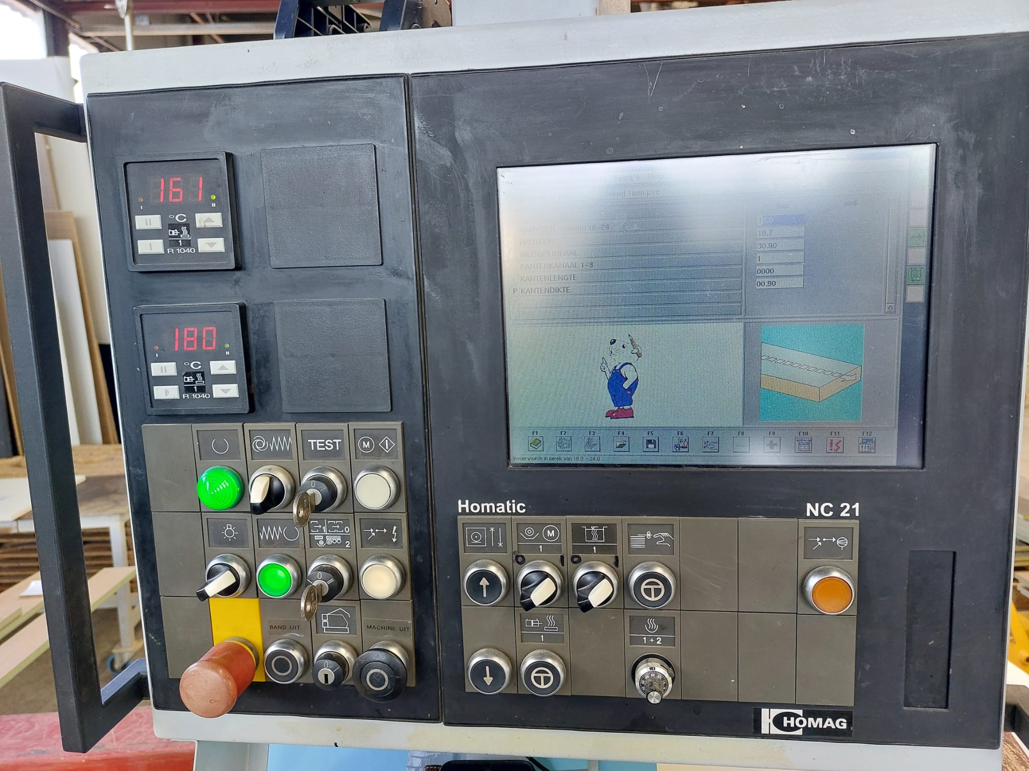 einseitige Kantenanleimmaschine mit Werkstück-Rückführung / HOMAG / Optimat KL 78/A20/S2/Z