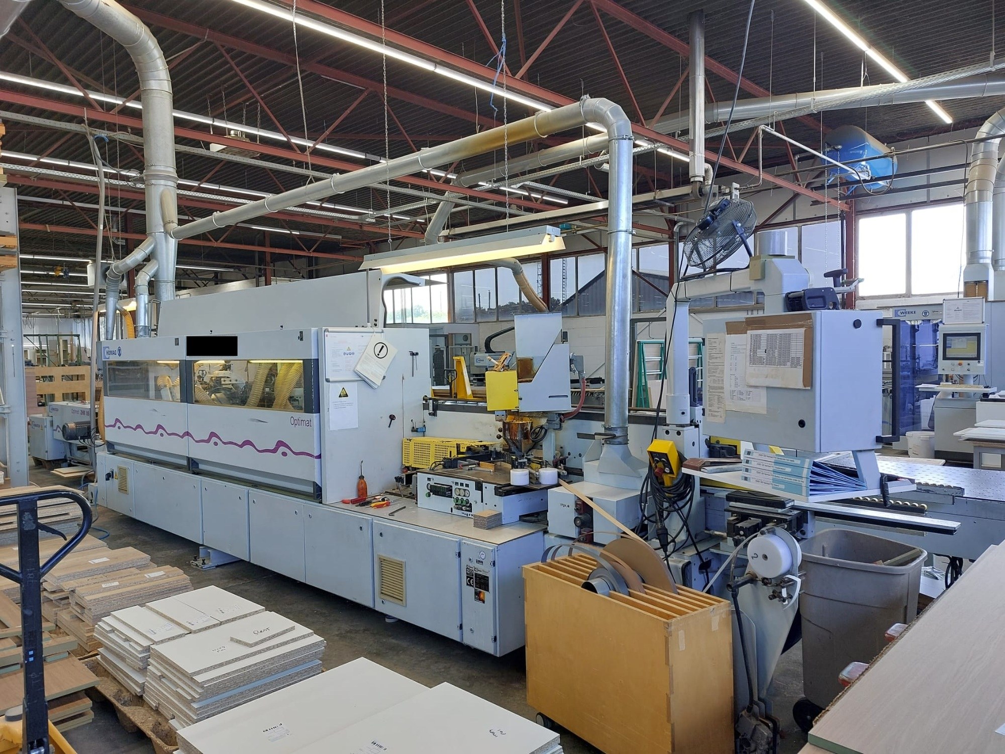 einseitige Kantenanleimmaschine mit Werkstück-Rückführung / HOMAG / Optimat KL 78/A20/S2/Z