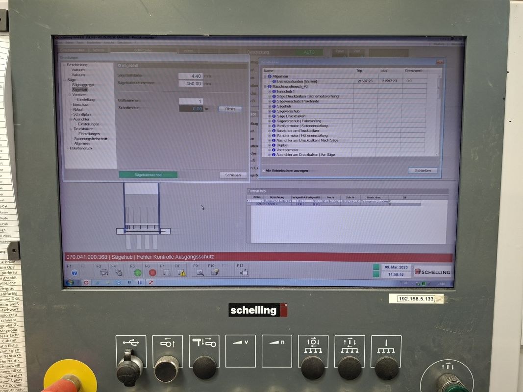 Plattenaufteils&auml;ge / SCHELLING / FM-H 430