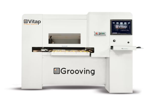 Durchlaufnutmaschine für Akustikplatten / VITAP / GROOVING
